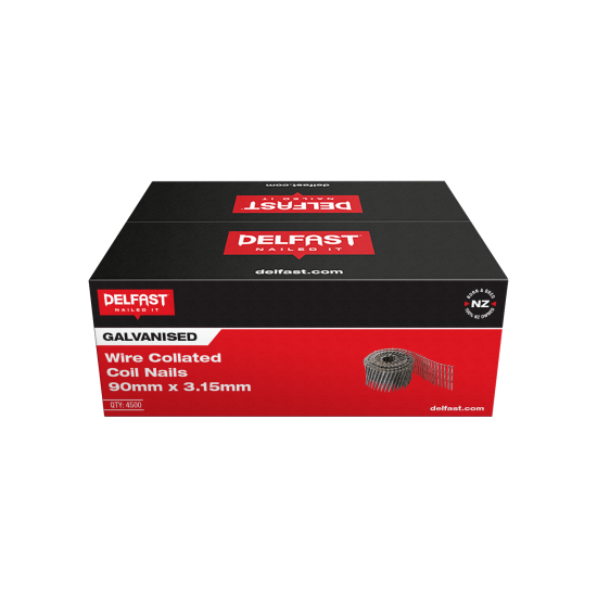 Delfast Coil Nails 90 x 3.15mm Ring Shank Galvanised - 4500 Pack