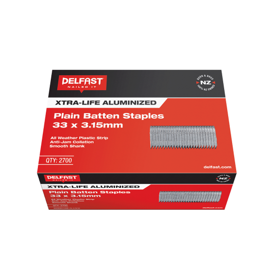 Delfast Galvanised Fence Batten Staples 33 x 3.15mm - Qty: 2700