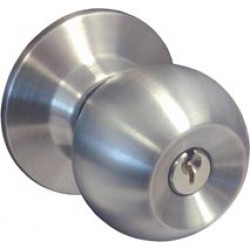 Miles Nelson Cirque Brushed Stainless Door Knob - Entrance Latch