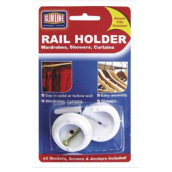 Holdfast Slimline Rail Holder 26mm Set - White