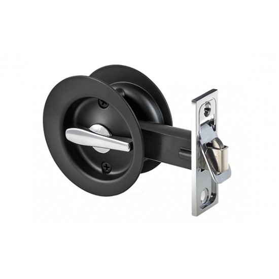 Gainsborough Circular Cavity Slider Privacy Door Lock - Matt Black