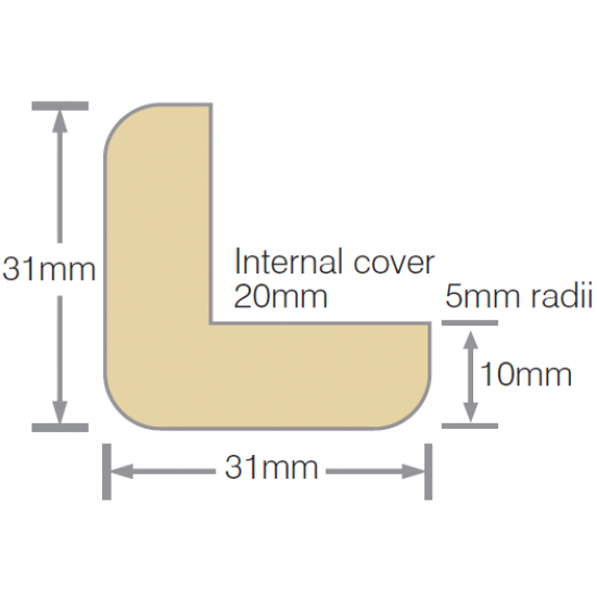 Mould No9a External Corner Rad UT KD 20mm - Per Meter