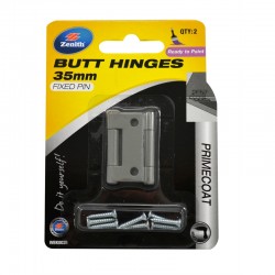 Butt Hinge Fixed Pin 35mm - Zinc Plated