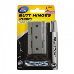 Butt Hinge Fixed Pin 70mm - Primecoat