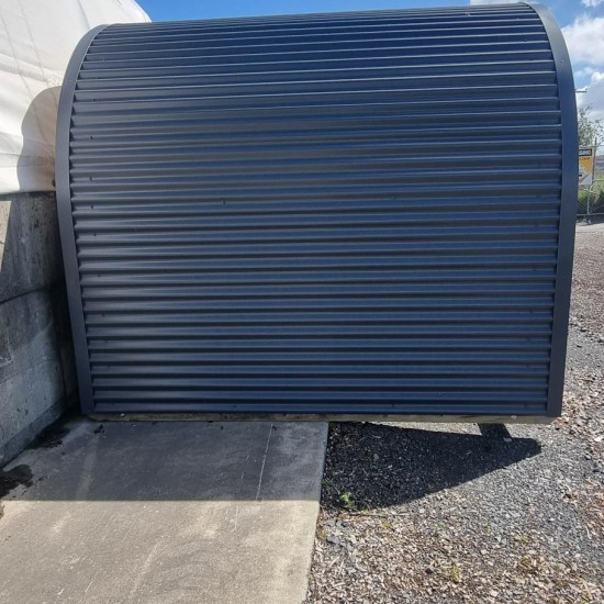 KITSET Half Round Shed - Coloursteel 2.4m x 2.4m long x 2.4m high Open Front