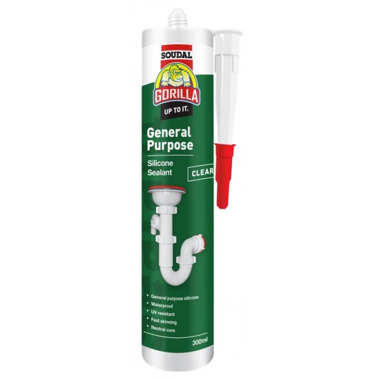 Holdfast Gorilla General Purpose Silicone Sealant - Clear 300ml
