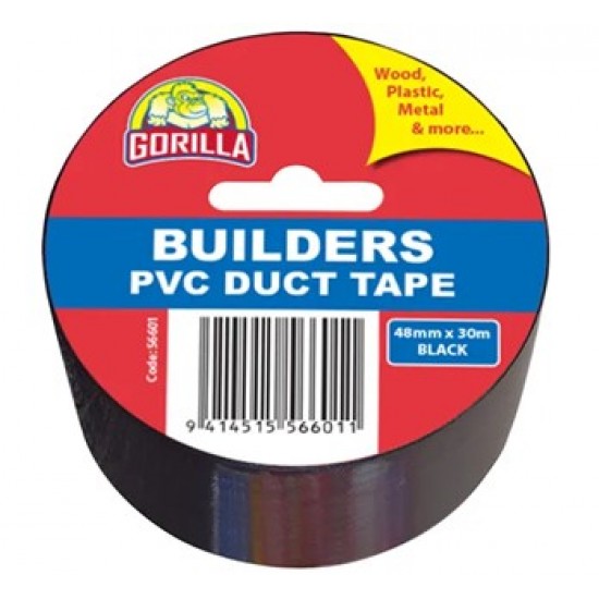 Holdfast Gator Builders PVC Duct Tape Black 48mmx30m