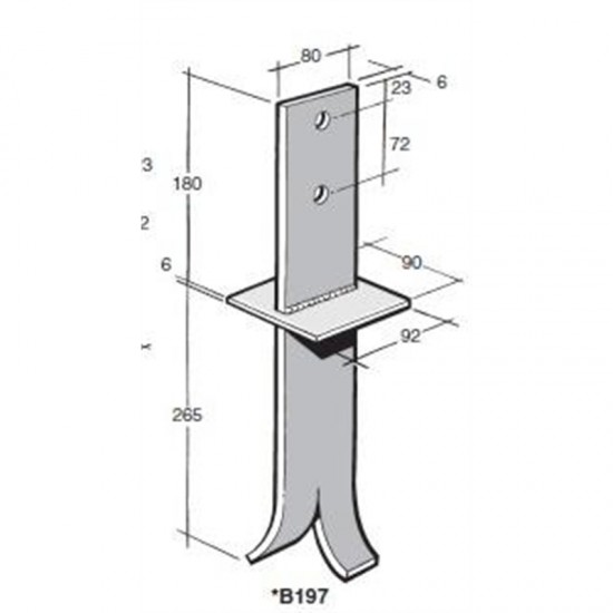 Bowmac B197 Post And Bearer Bracket - Galvanised