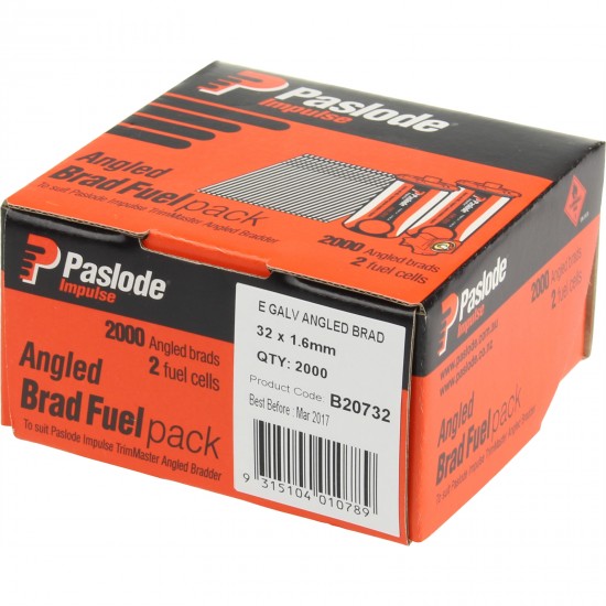 Paslode Impulse 32x1.6mm E Galvanised Angled Brad Qty: 2000
