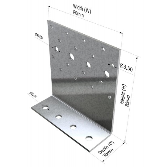 Pryda Nail-On Concealed Purlin Cleat 80m