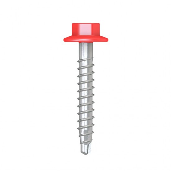 Pryda Screw 12G x 35mm Red Hex Head Zip Point Timber Connector Screw Galv - Each