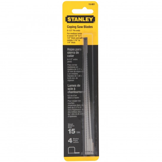 Stanley Coping Saw Blades 15 TPI - 4 Pack