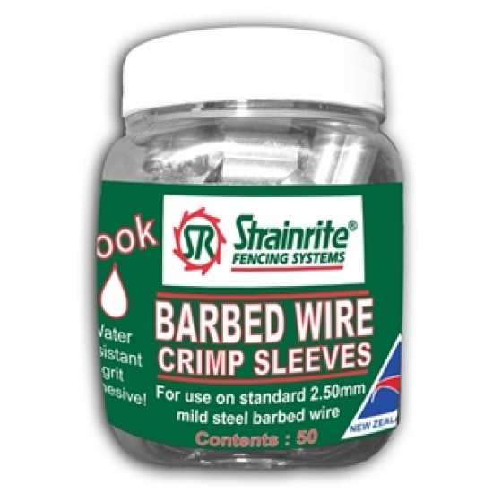 Strainrite Barbed Wire Crimp Sleeves 2.5mm (Pottle 50)