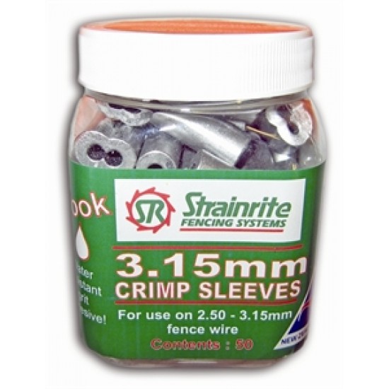 Strainrite Crimp Sleeves 3.15mm (Pottle 50)
