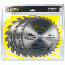 Stanway Wood Cutting Saw Blade 210mm - Set of 3
