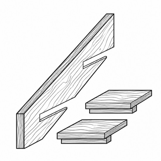 Stair Stringer Set H4 2 Step 200x50mm