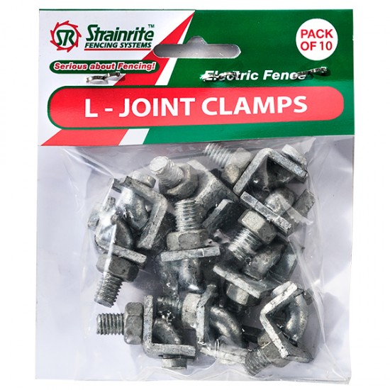 Strainrite Electric Fence L-Joint Wire Clamps - Bag of 10