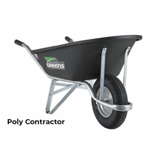 Greens Poly Contractor Wheelbarrow - Black